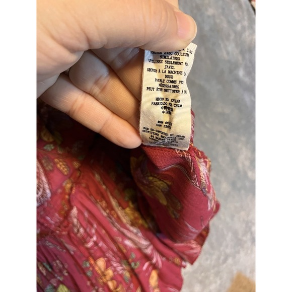 FREE PEOPLE S Printed Tunic Top Dress Boho Floral Hummingbird Tiered Lightweight - Picture 7 of 8